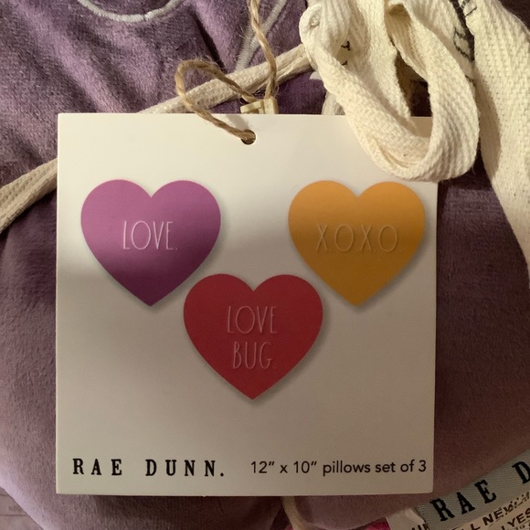 Rae Dunn Set of 3 Heart Shaped Pillows - Picture 2 of 7